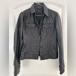 True Religion Black Lamb Leather Jacket Sz Small
